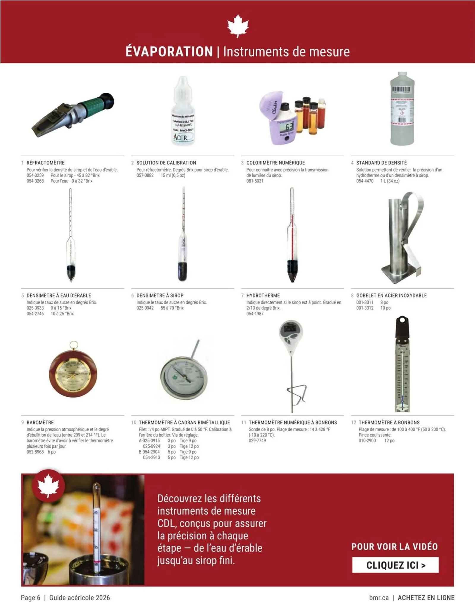 Page 6 de la Circulaire BMR Agrizone Guide Acéricole du 1 janvier au 31 décembre 2026