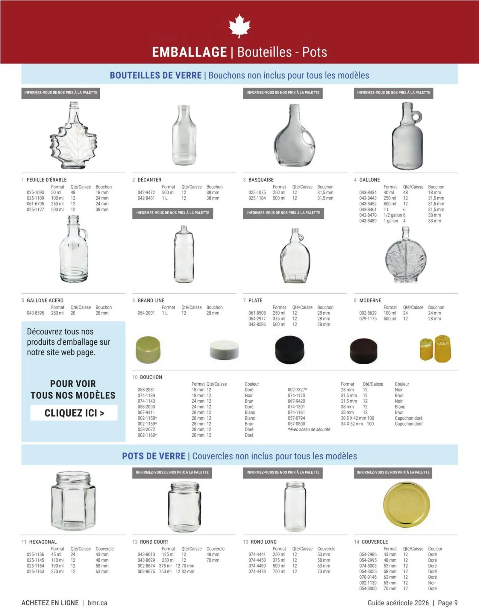 Page 9 de la Circulaire BMR Agrizone Guide Acéricole du 1 janvier au 31 décembre 2026