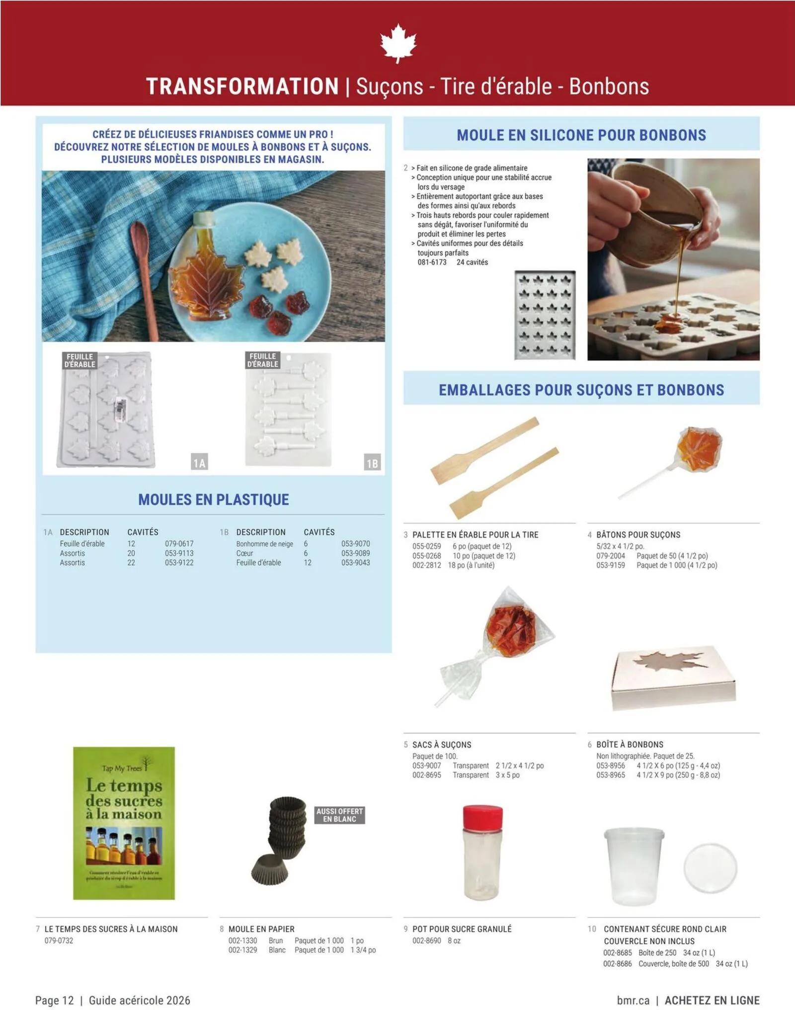 Page 12 de la Circulaire BMR Agrizone Guide Acéricole du 1 janvier au 31 décembre 2026