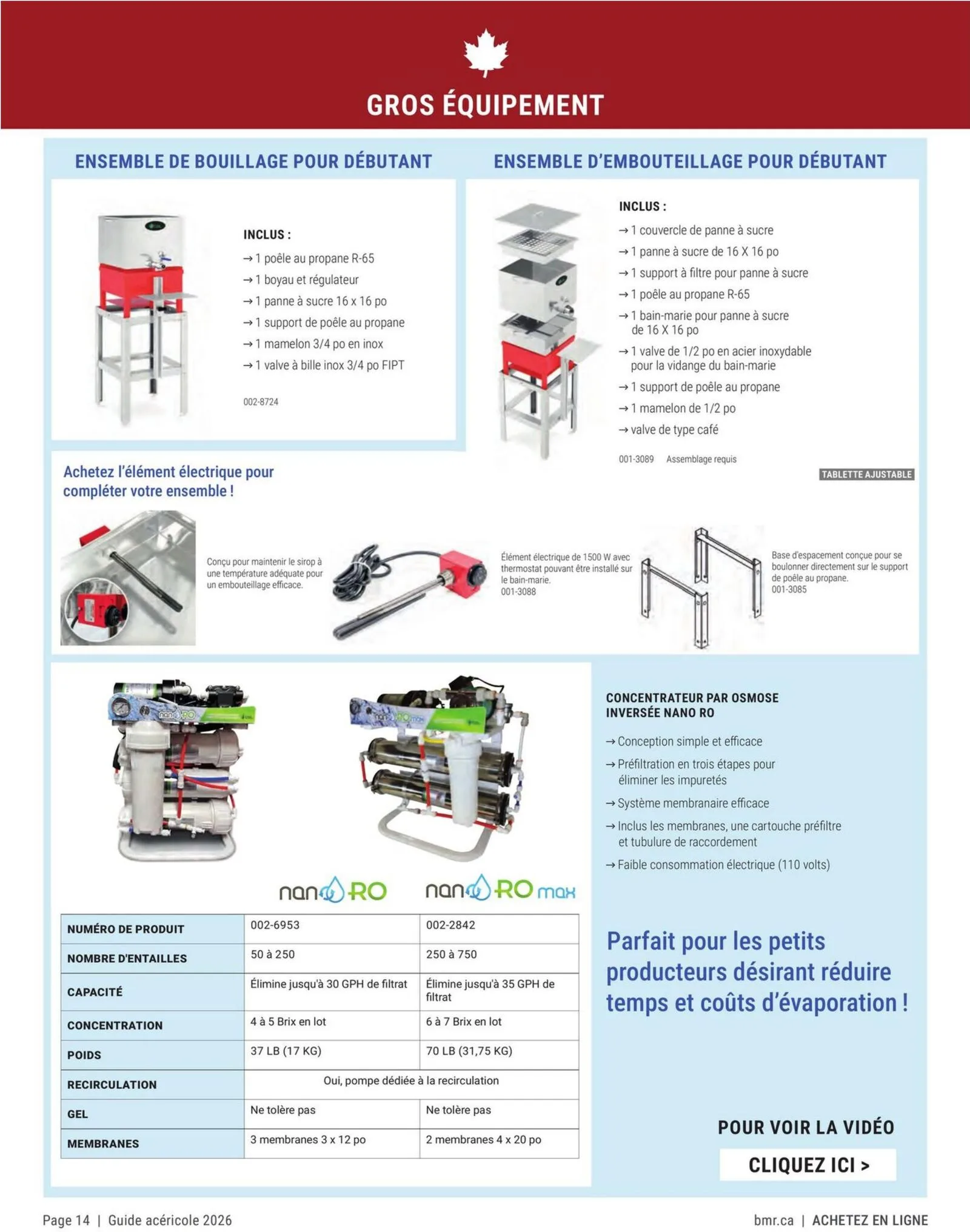 Page 14 de la Circulaire BMR Agrizone Guide Acéricole du 1 janvier au 31 décembre 2026