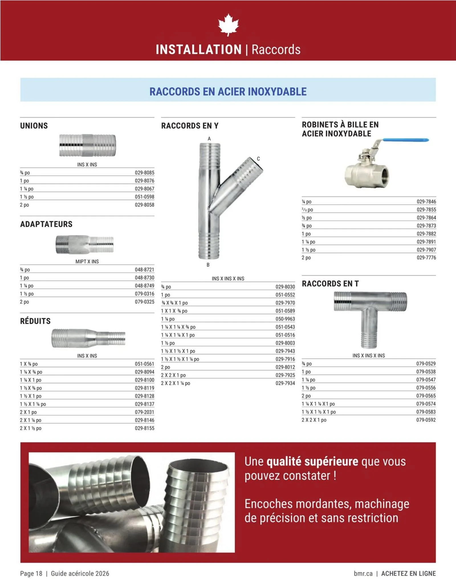 Page 18 de la Circulaire BMR Agrizone Guide Acéricole du 1 janvier au 31 décembre 2026