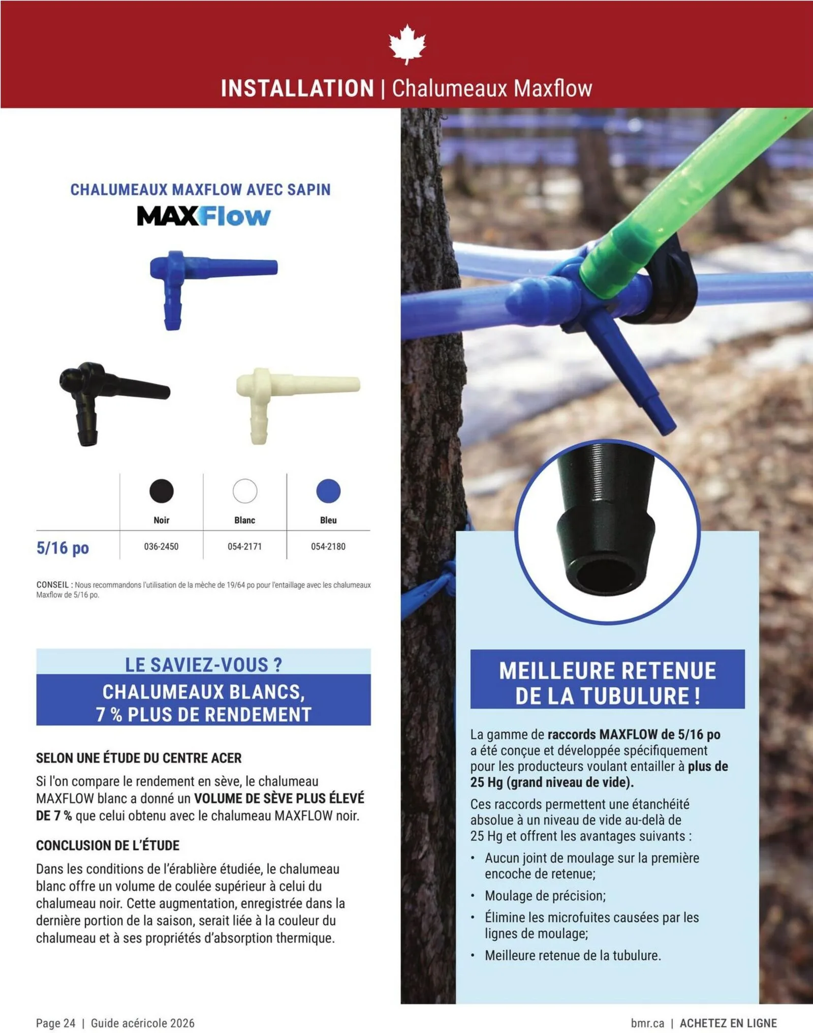 Page 24 de la Circulaire BMR Agrizone Guide Acéricole du 1 janvier au 31 décembre 2026