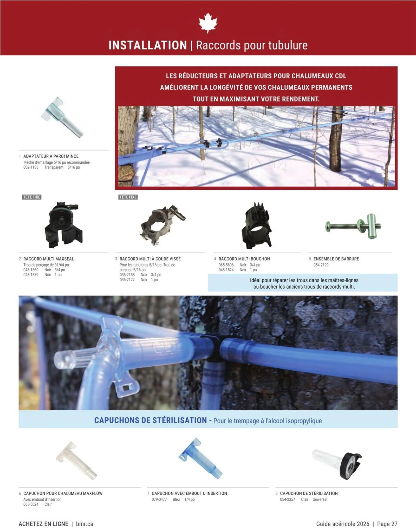 Page 27 de la Circulaire BMR Agrizone Guide Acéricole du 1 janvier au 31 décembre 2026