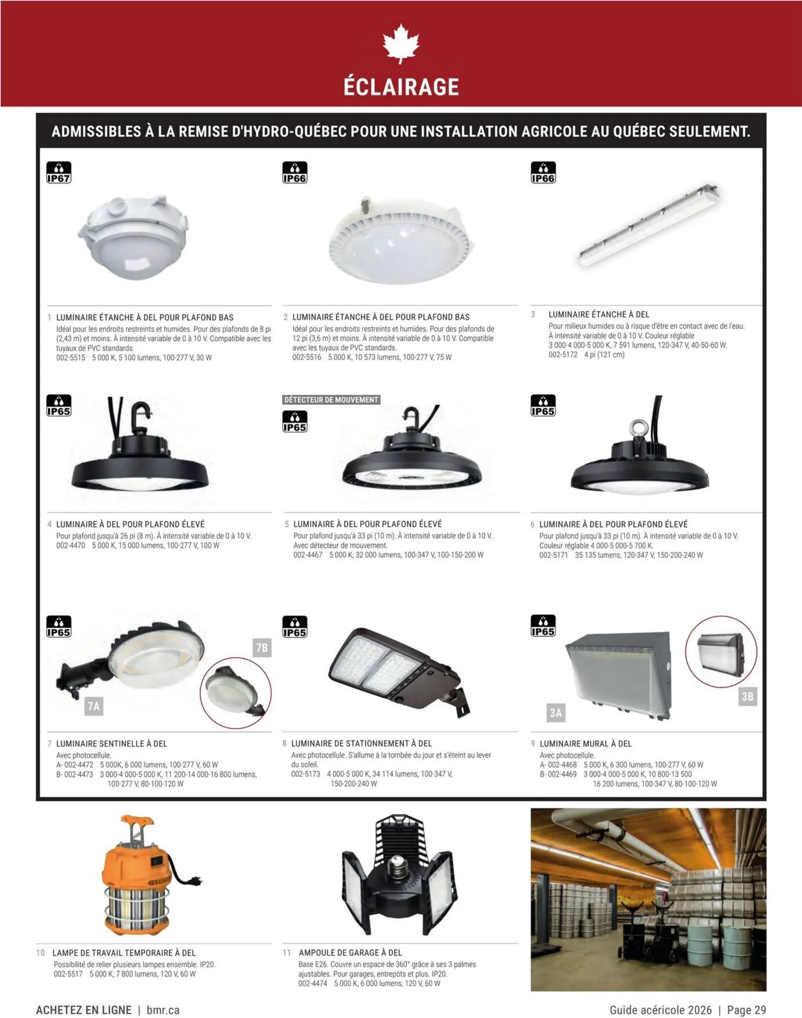 Page 29 de la Circulaire BMR Agrizone Guide Acéricole du 1 janvier au 31 décembre 2026