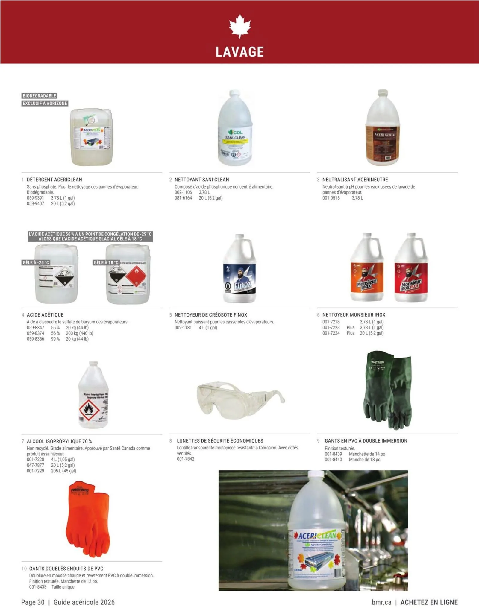 Page 30 de la Circulaire BMR Agrizone Guide Acéricole du 1 janvier au 31 décembre 2026