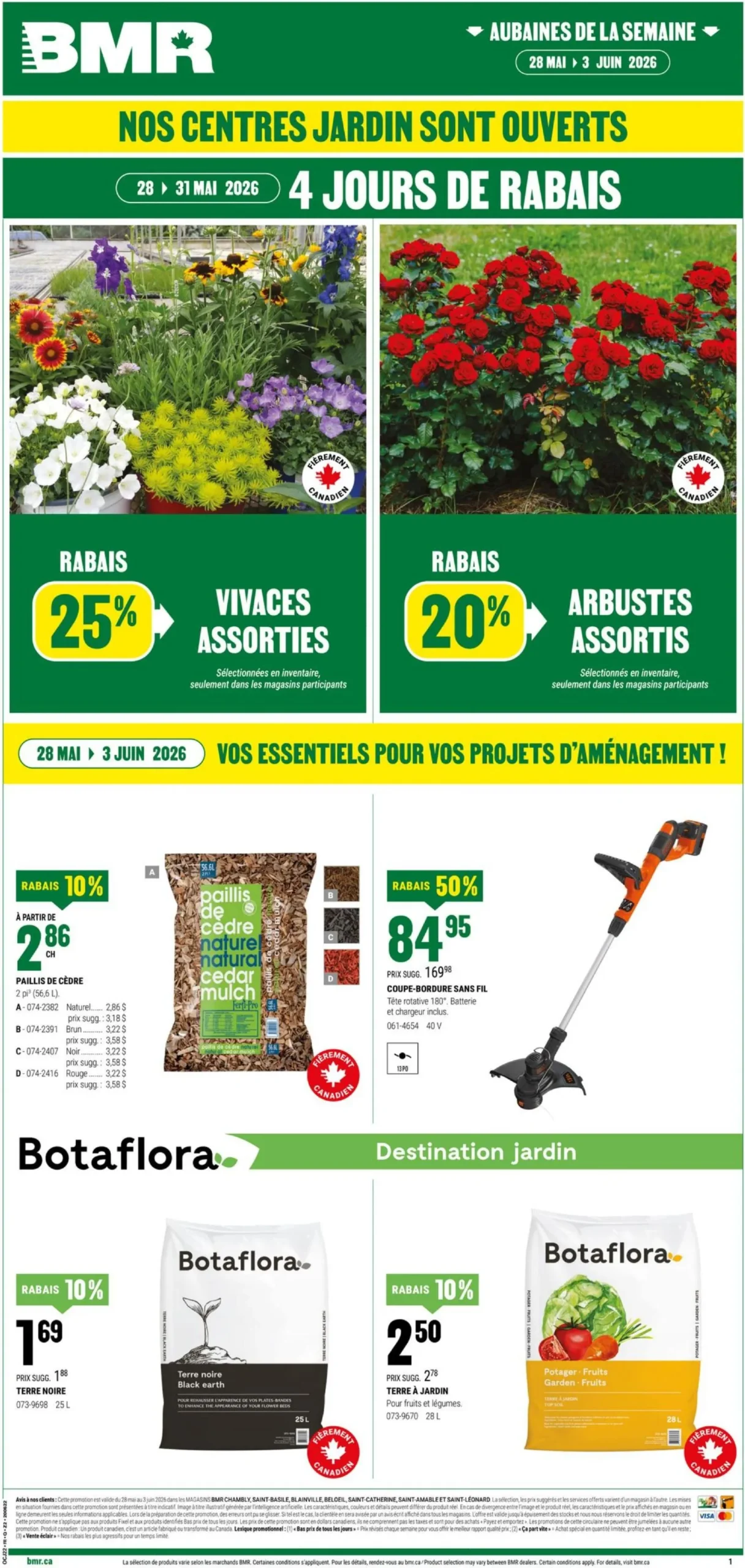 Page 1 de la Circulaire BMR Centres Jardin du 28 mai au 3 juin 2026