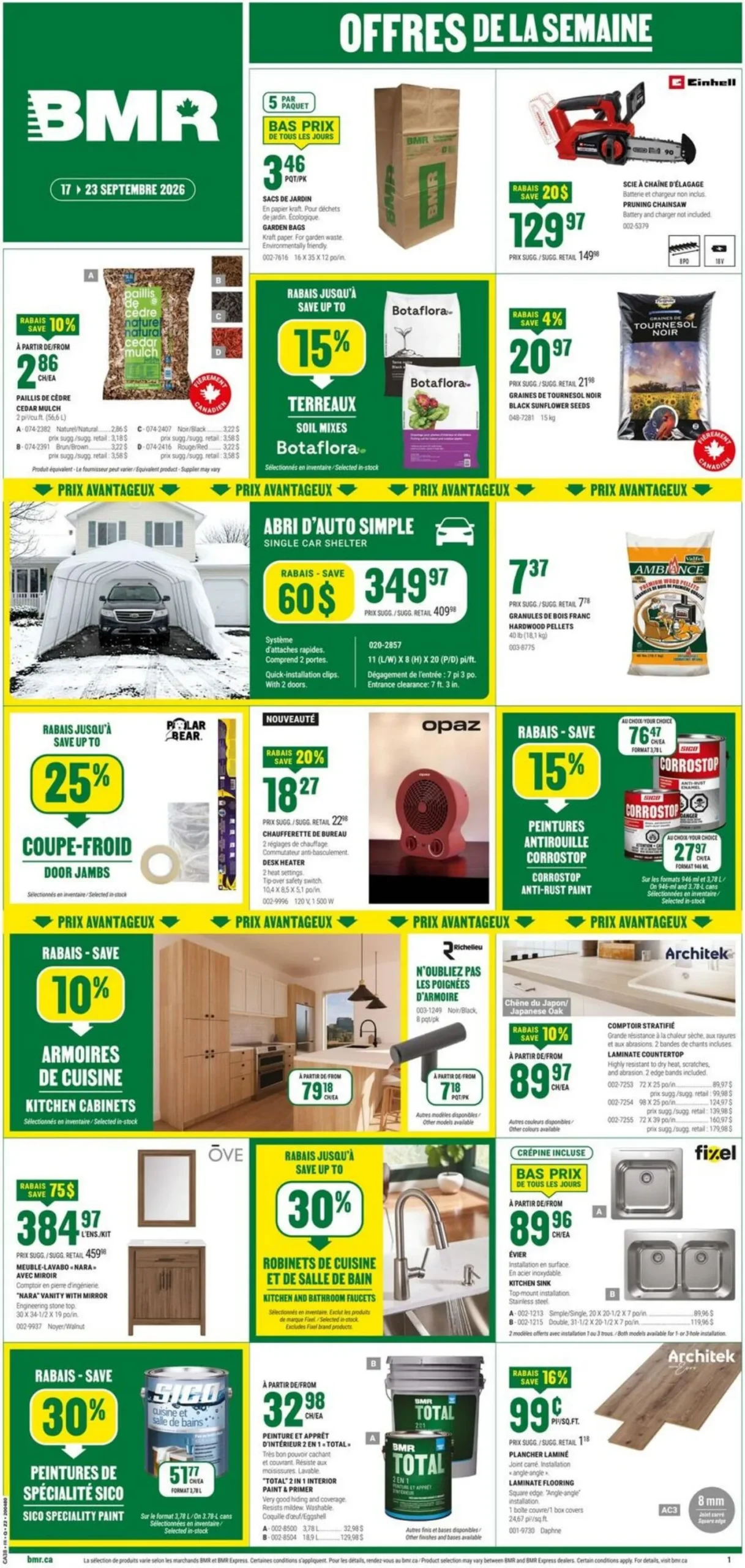 Page 1 de la Circulaire BMR du 17 au 23 septembre 2026