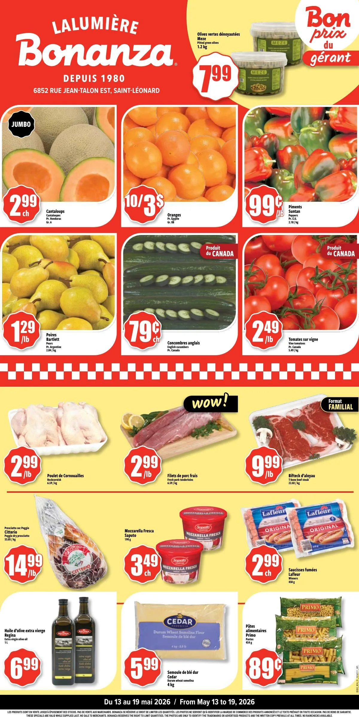 Page 1 de la Circulaire Bonanza Lalumière du 13 au 19 mai 2026