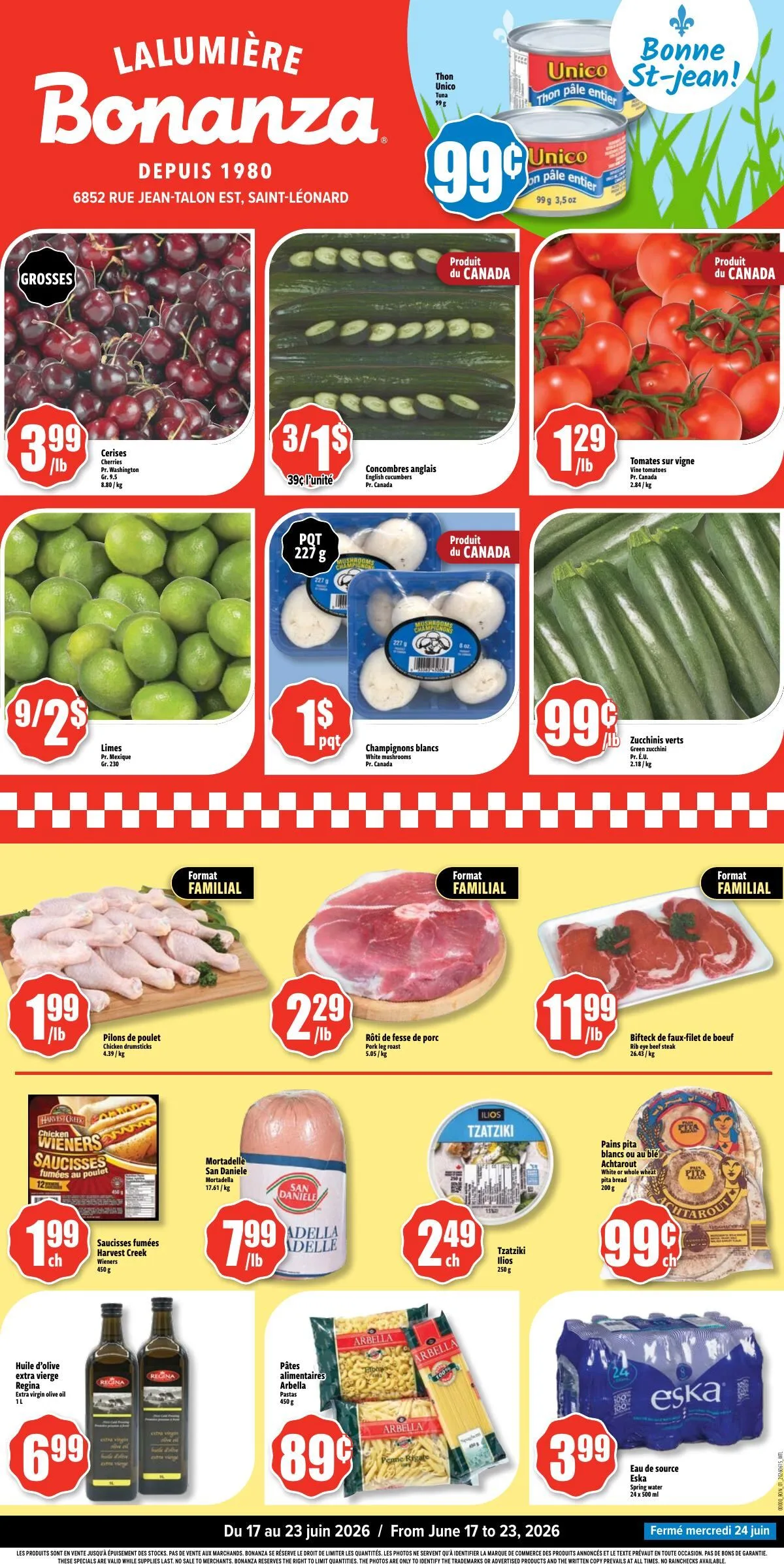 Page 1 de la Circulaire Bonanza Lalumière du 17 au 23 juin 2026