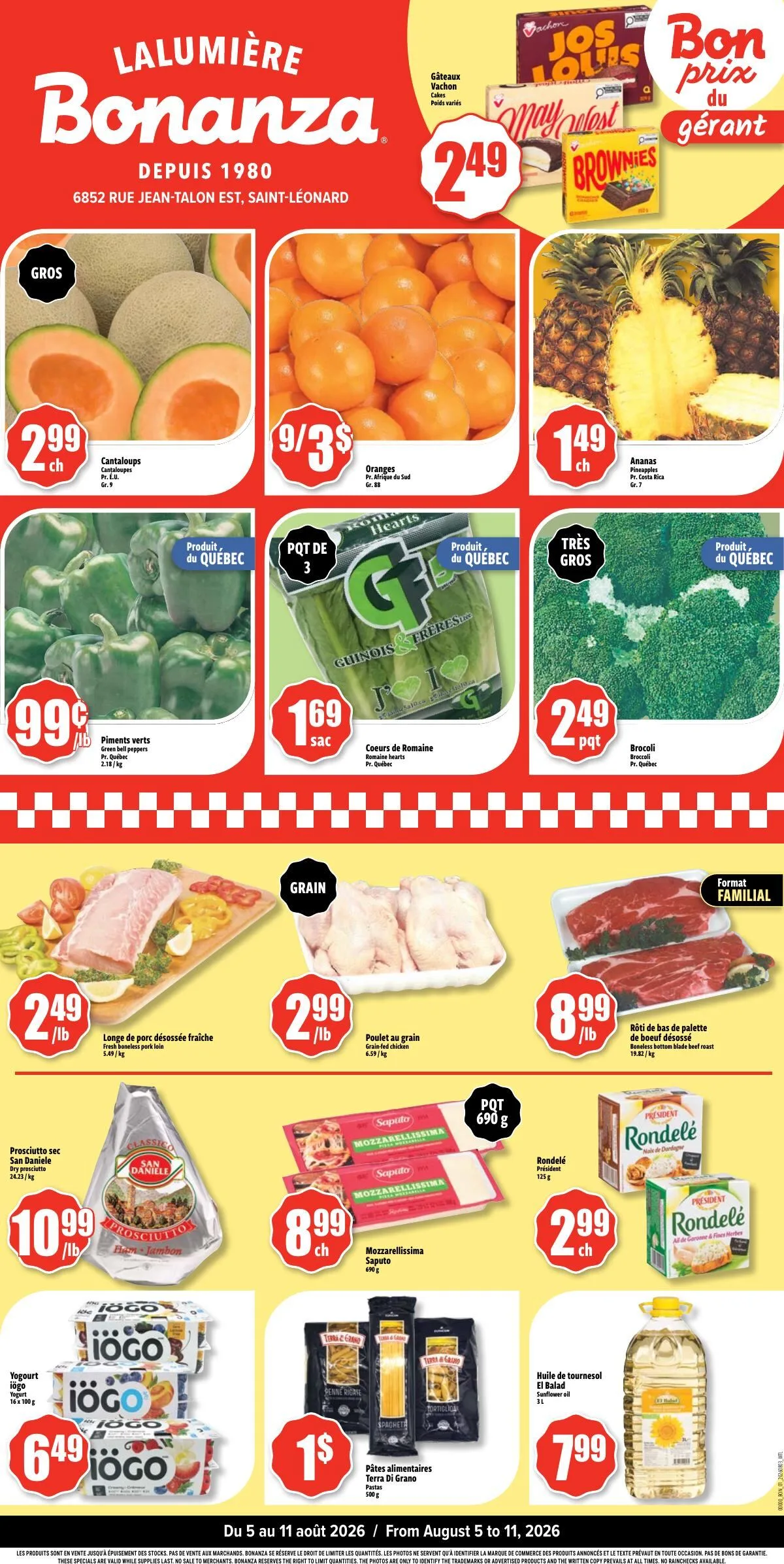 Page 1 de la Circulaire Bonanza Lalumière du 5 au 11 août 2026