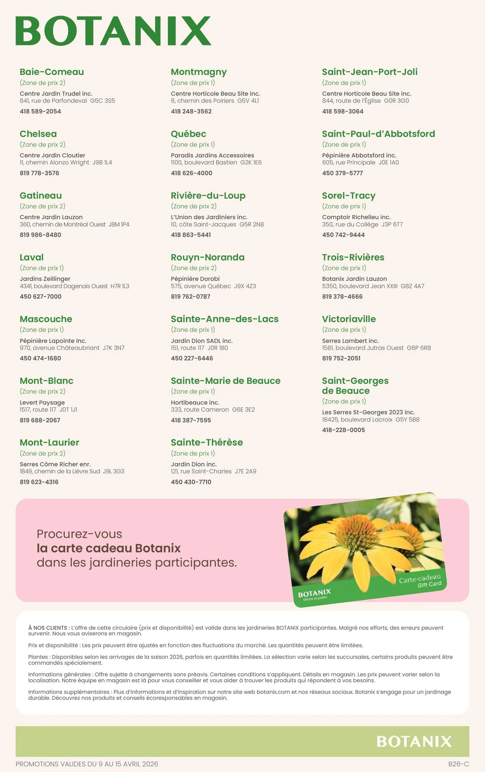 Page 8 de la Circulaire Botanix du 9 au 15 avril 2026