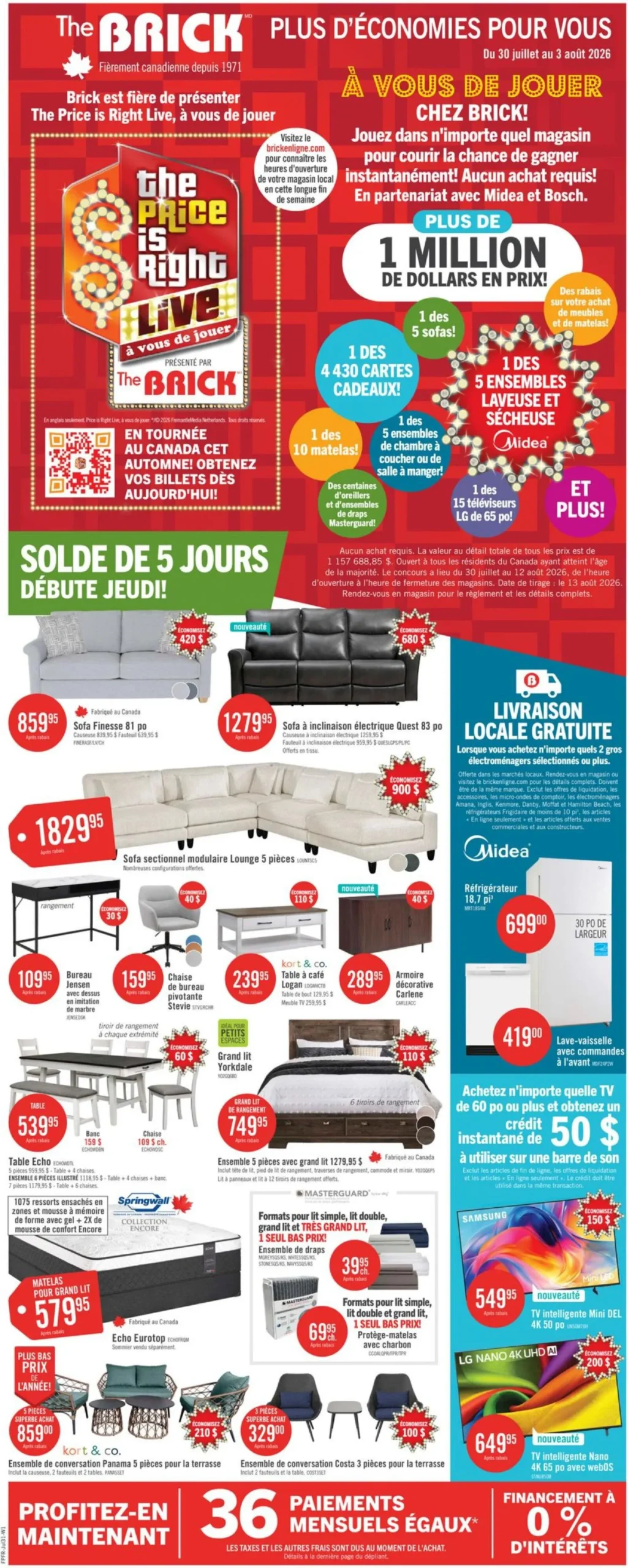 Page 1 de la Circulaire Brick The Price is Right du 30 juillet au 12 août 2026