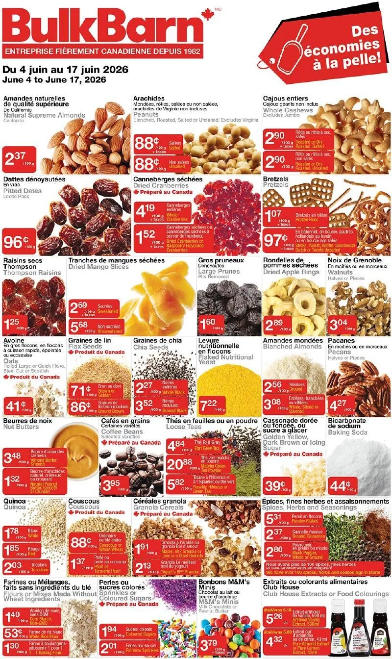 Page 1 de la Circulaire Bulk Barn du 4 au 17 juin 2026