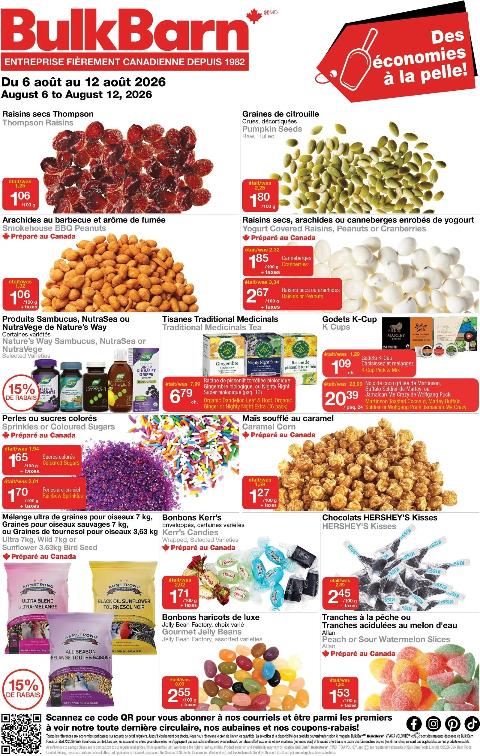 Page 1 de la Circulaire Bulk Barn du 6 au 12 août 2026