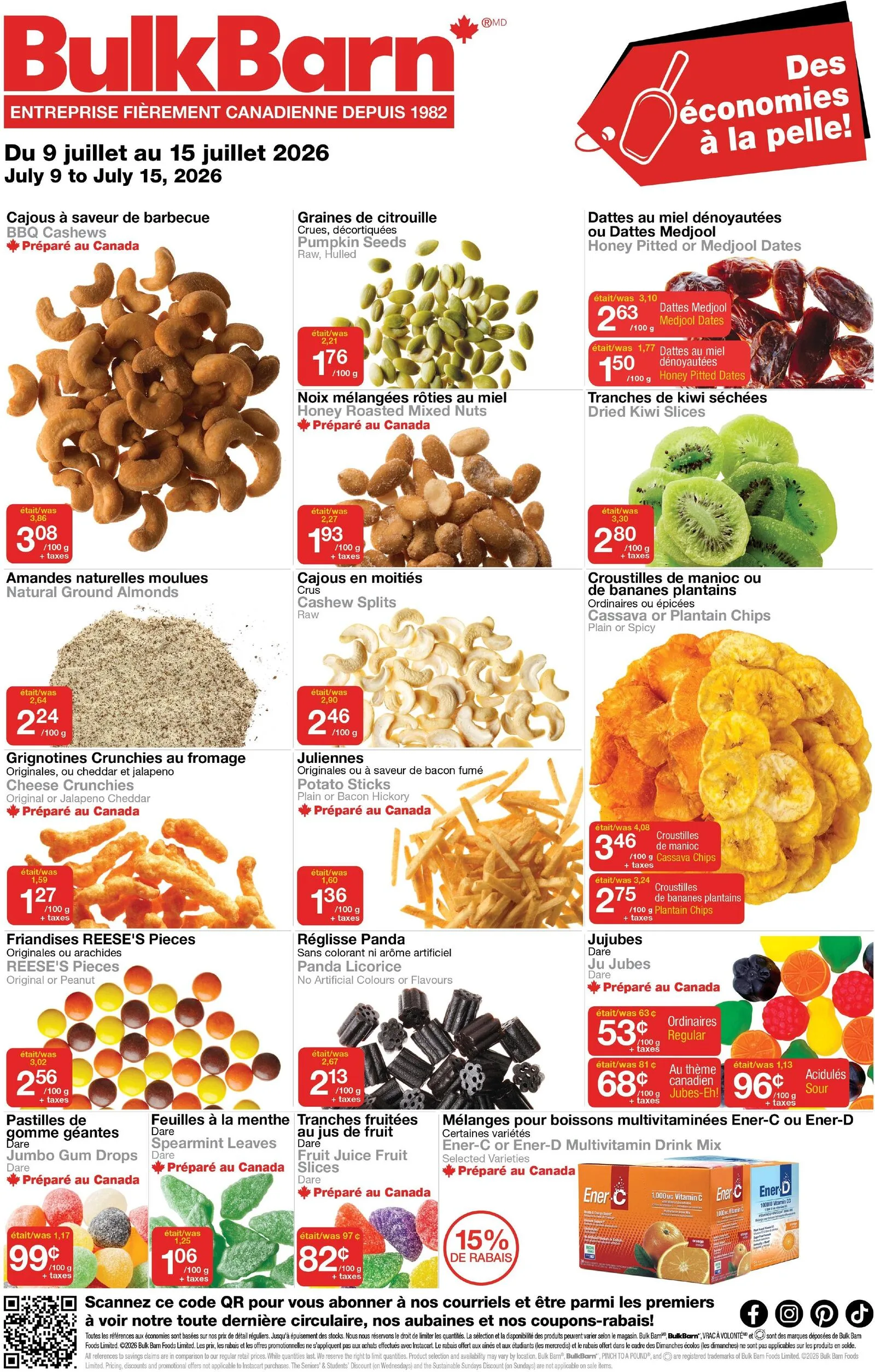 Page 1 de la Circulaire Bulk Barn du 9 au 15 juillet 2026