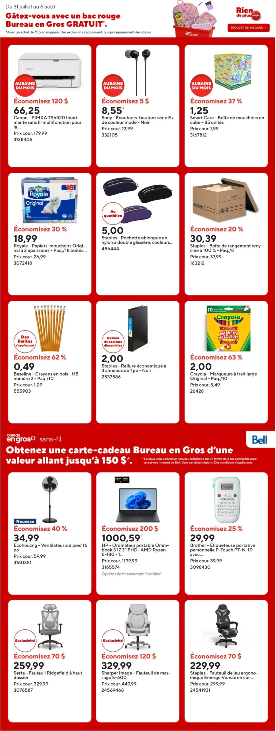 Page 3 de la Circulaire Bureau en Gros du 31 juillet au 6 août 2026