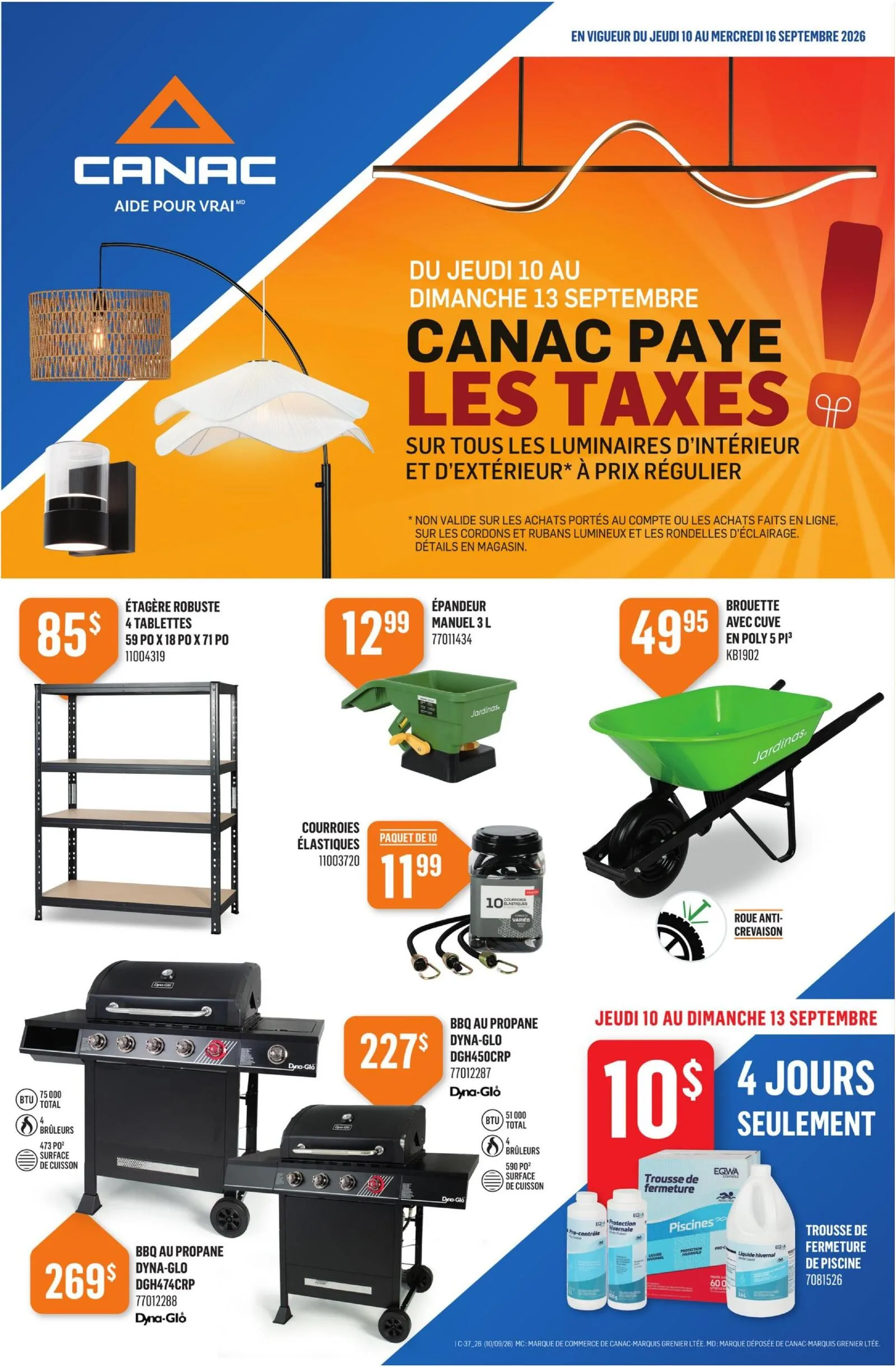 Page 1 de la Circulaire Canac du 10 au 16 septembre 2026