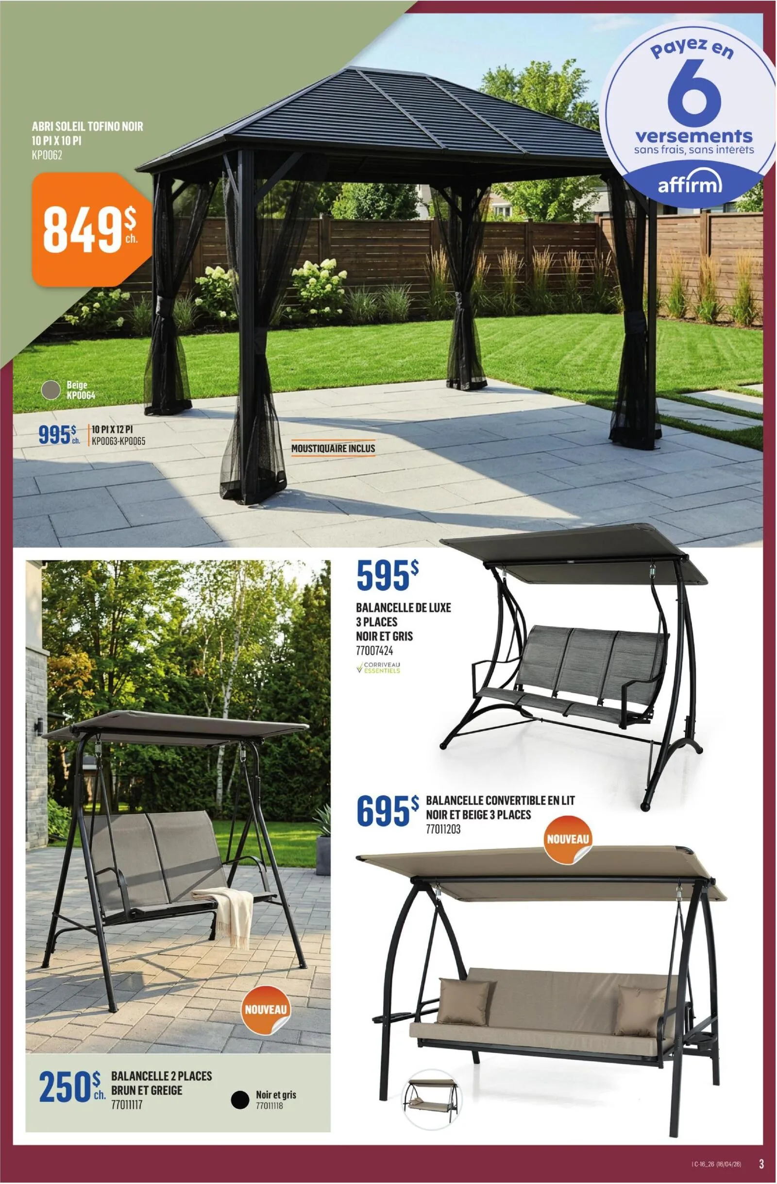 Page 3 de la Circulaire Canac du 16 au 22 avril 2026