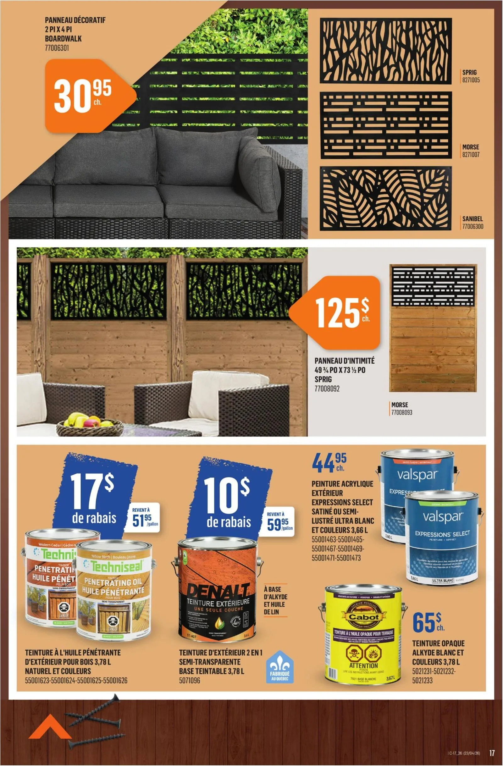 Page 17 de la Circulaire Canac du 23 au 29 avril 2026