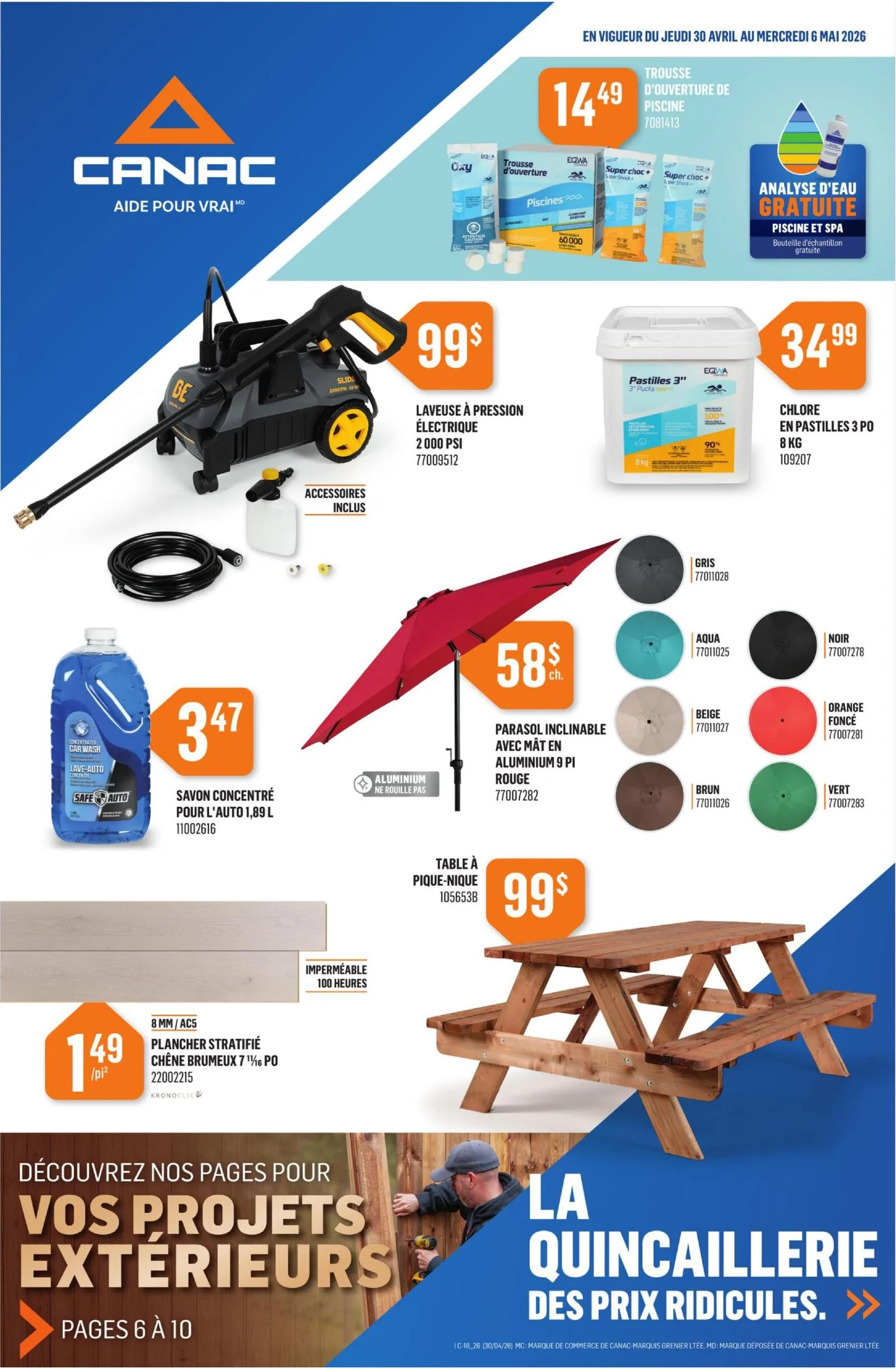 Page 1 de la Circulaire Canac du 30 avril au 6 mai 2026