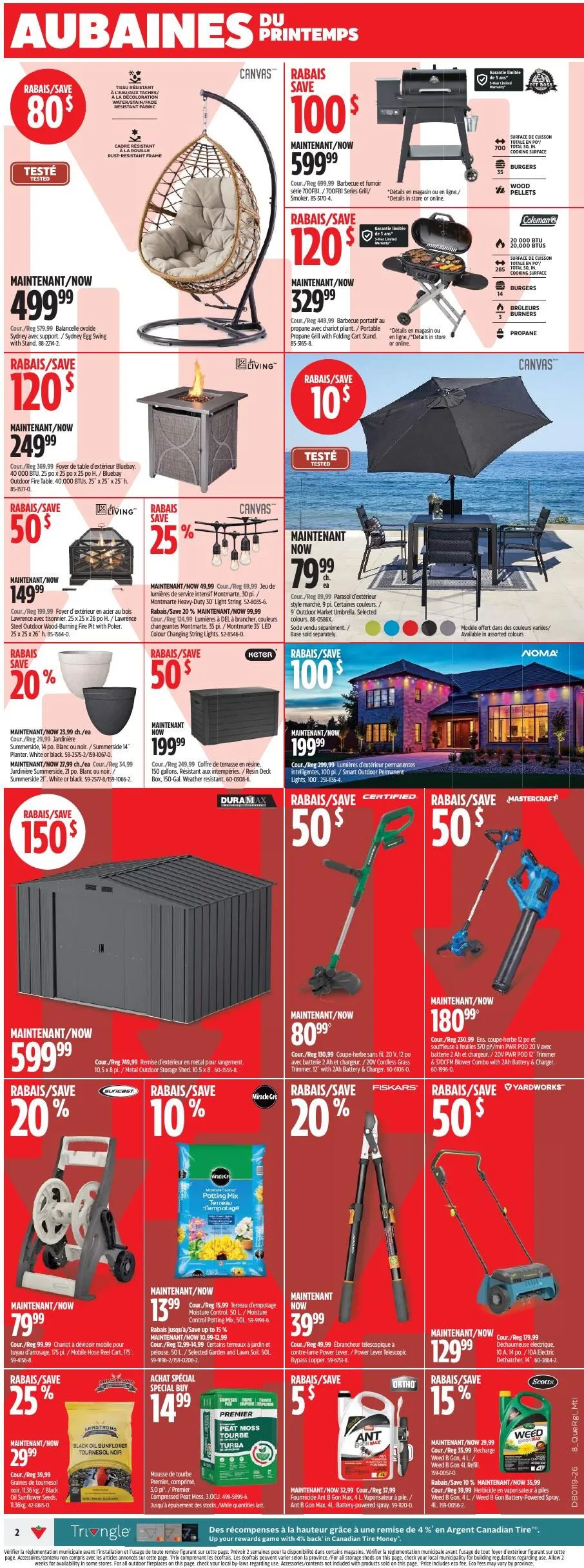 Page 2 de la Circulaire Canadian Tire Aubaines du Printemps du 7 au 13 mai 2026