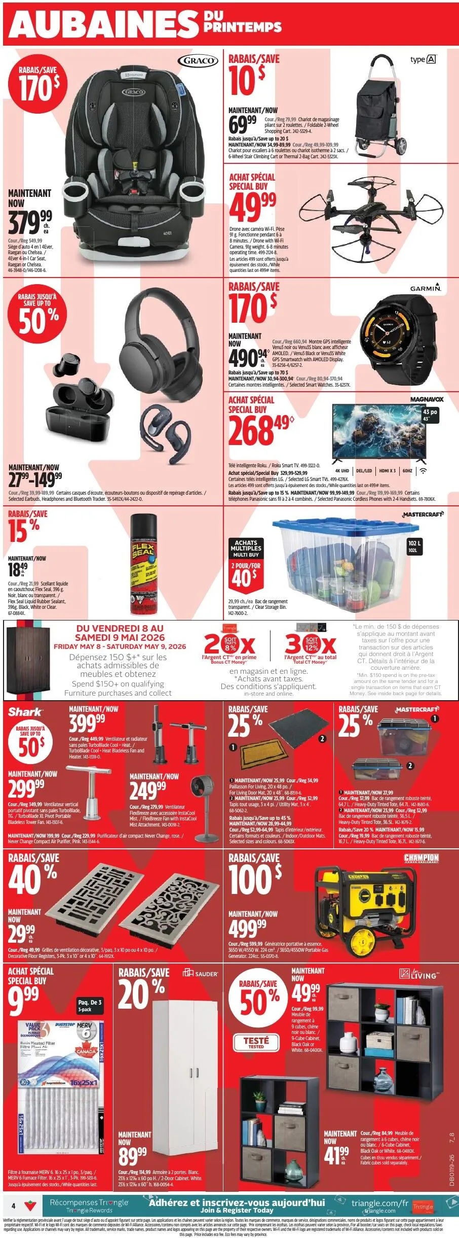 Page 4 de la Circulaire Canadian Tire Aubaines du Printemps du 7 au 13 mai 2026