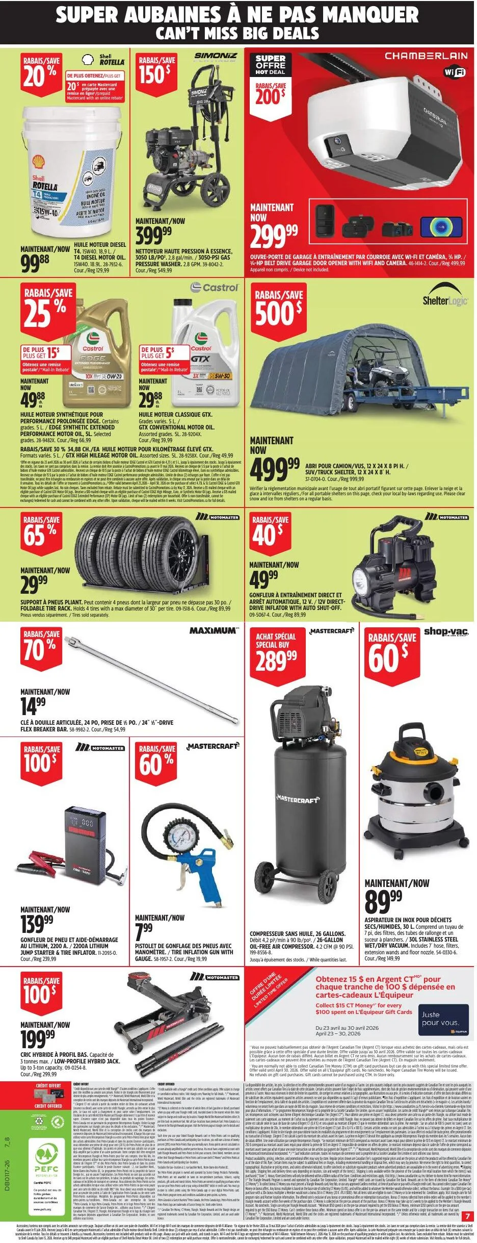 Page 7 de la Circulaire Canadian Tire Grand rouge du printemps du 23 au 30 avril 2026