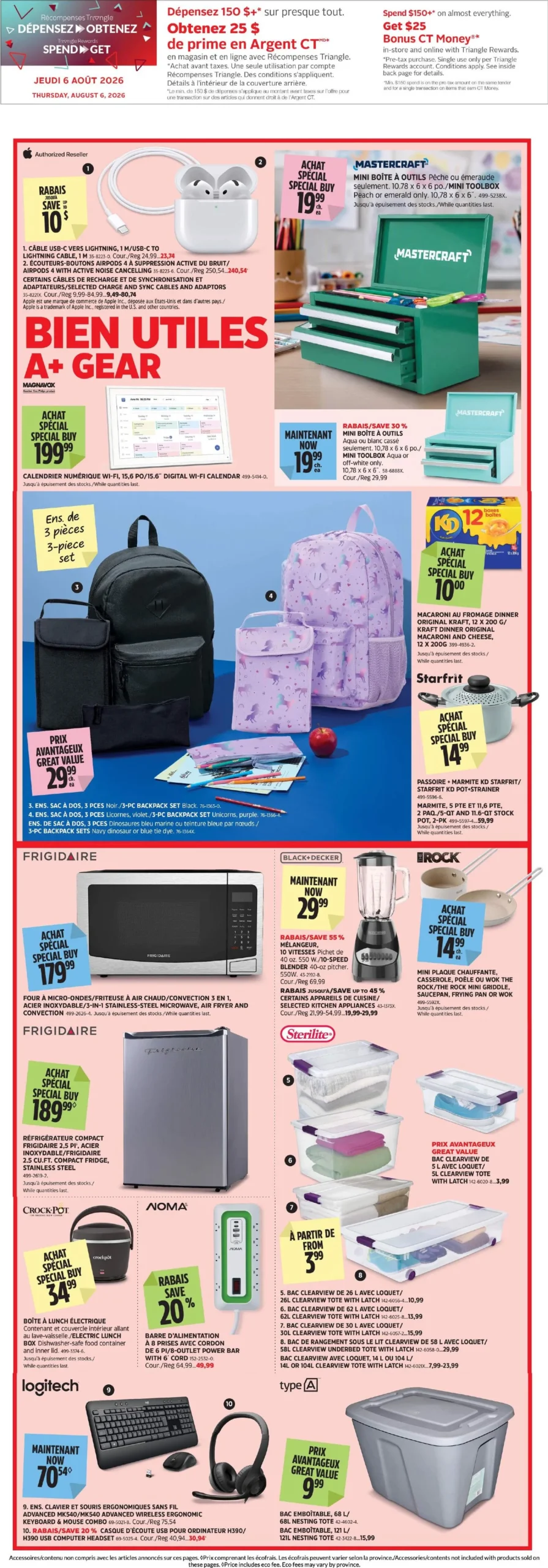 Page 2 de la Circulaire Canadian Tire Retour En Classe du 6 au 26 août 2026