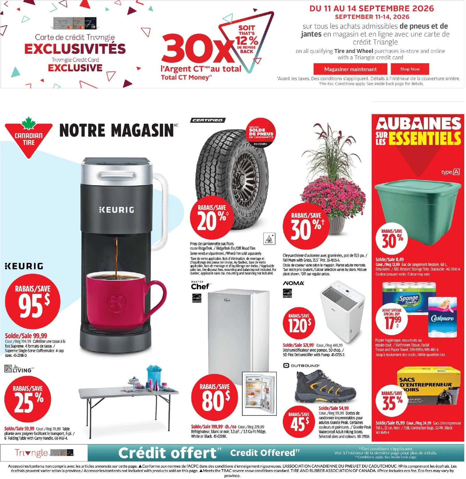 Page 1 de la Circulaire Canadian Tire du 10 au 16 septembre 2026