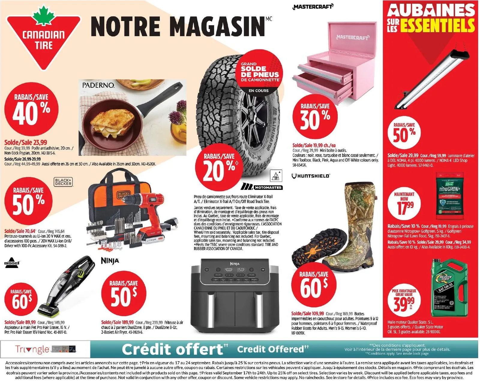 Page 1 de la Circulaire Canadian Tire du 17 au 24 septembre 2026