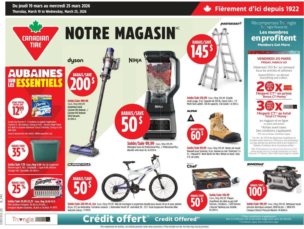 Page 1 de la Circulaire Canadian Tire du 19 au 25 mars 2026