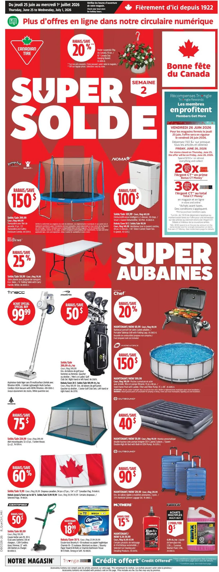 Page 1 de la Circulaire Canadian Tire du 25 juin au 1 juillet 2026