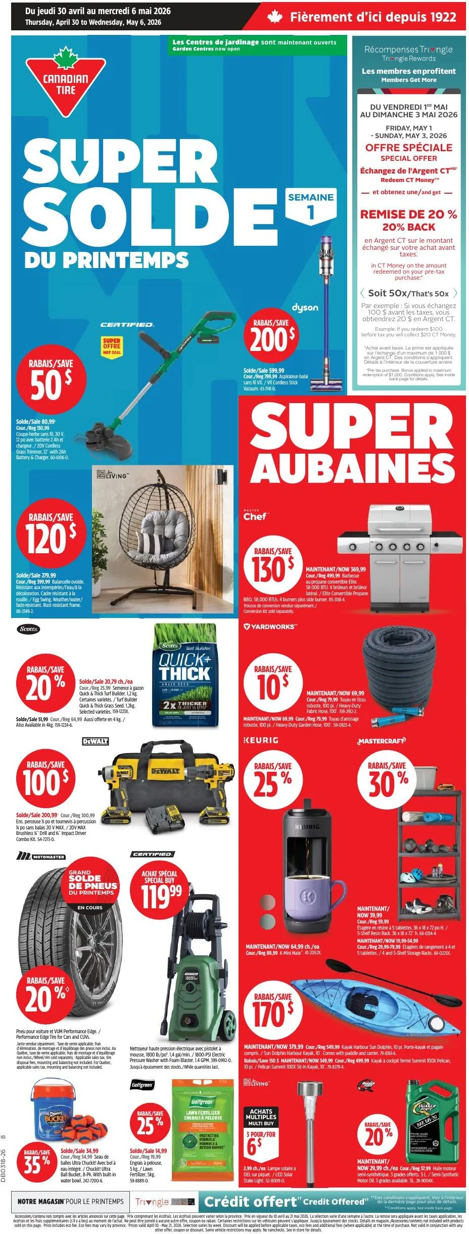 Page 1 de la Circulaire Canadian Tire du 30 avril au 6 mai 2026