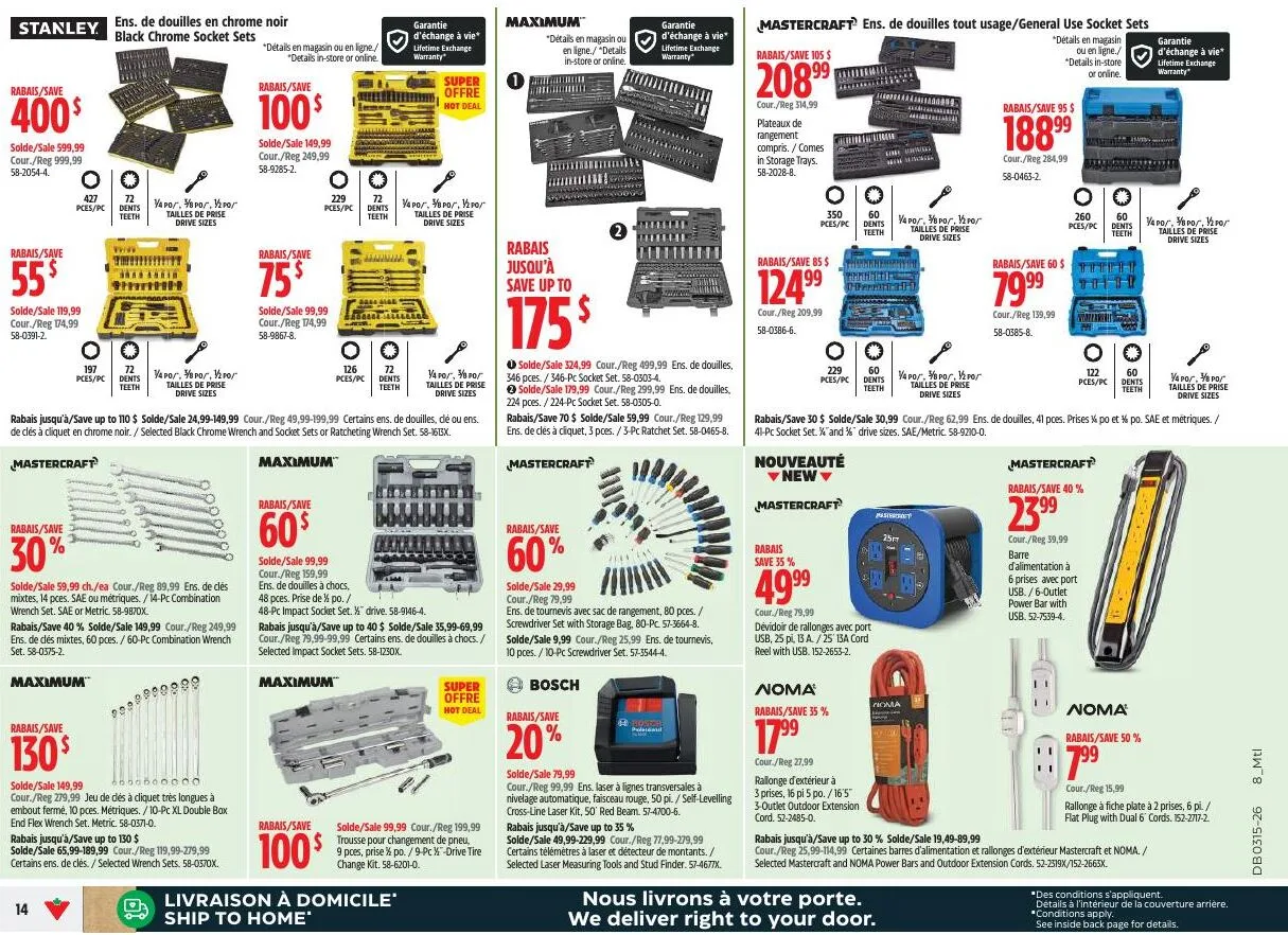 Page 14 de la Circulaire Canadian Tire du 9 au 15 avril 2026