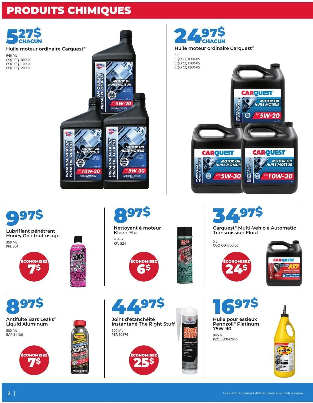 Page 2 de la Circulaire Carquest du 21 juin au 18 juillet 2026