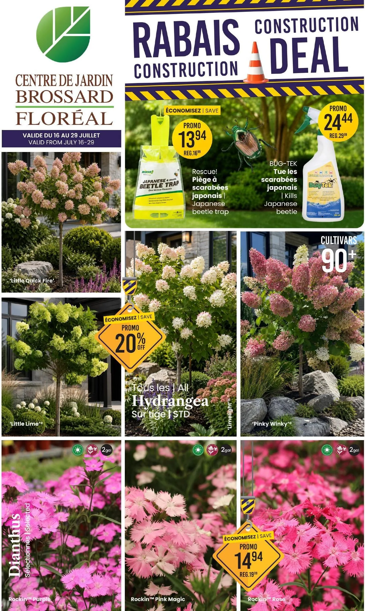 Page 1 de la Circulaire Centre de Jardin Brossard du 16 au 29 juillet 2026