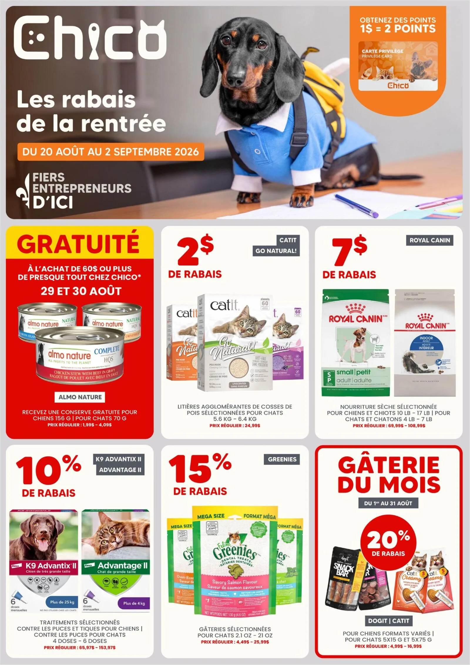 Page 1 de la Circulaire Chico du 20 août au 2 septembre 2026