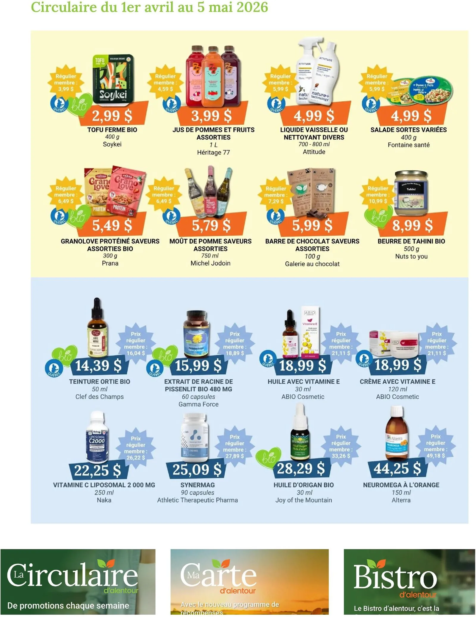 Page 1 de la Circulaire Coop Alentour du 1 avril au 5 mai 2026