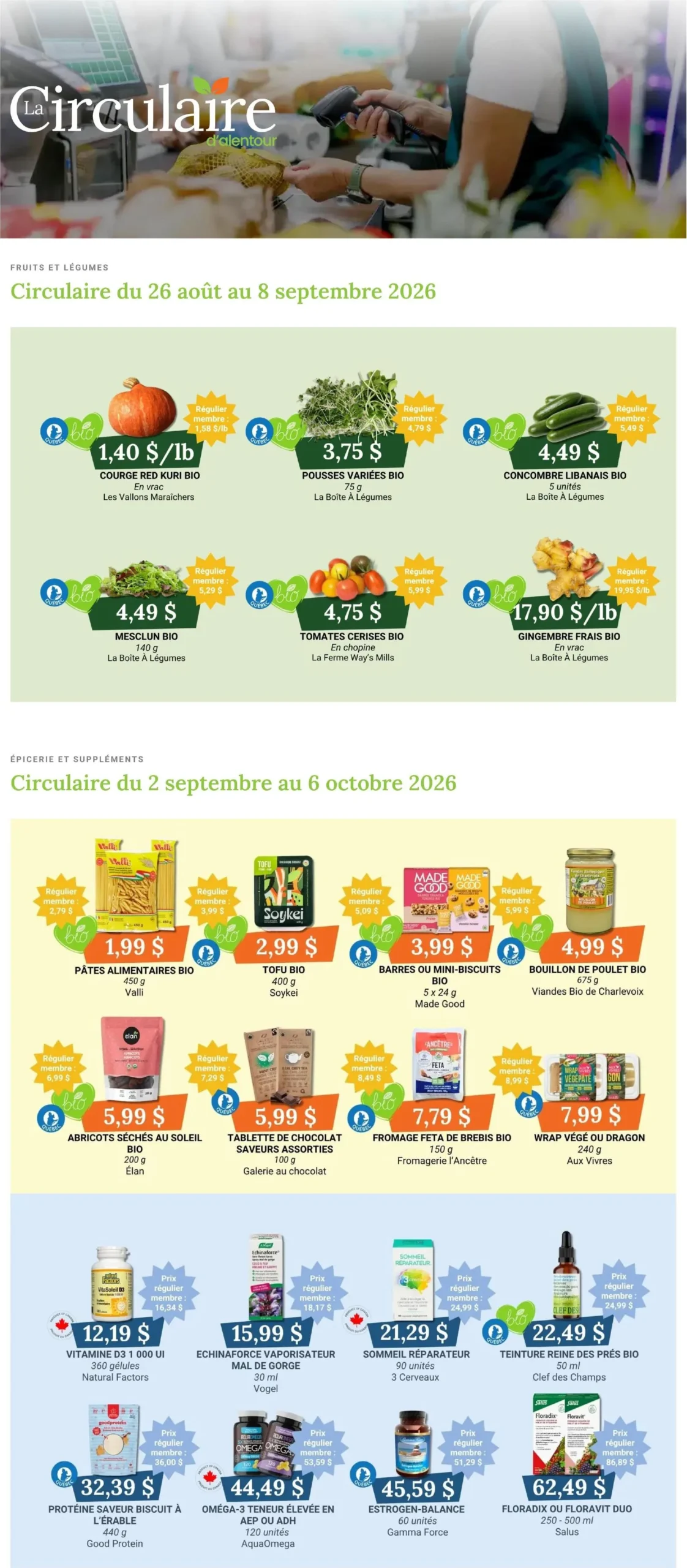 Page 1 de la Circulaire Coop Alentour du 26 août au 8 septembre 2026