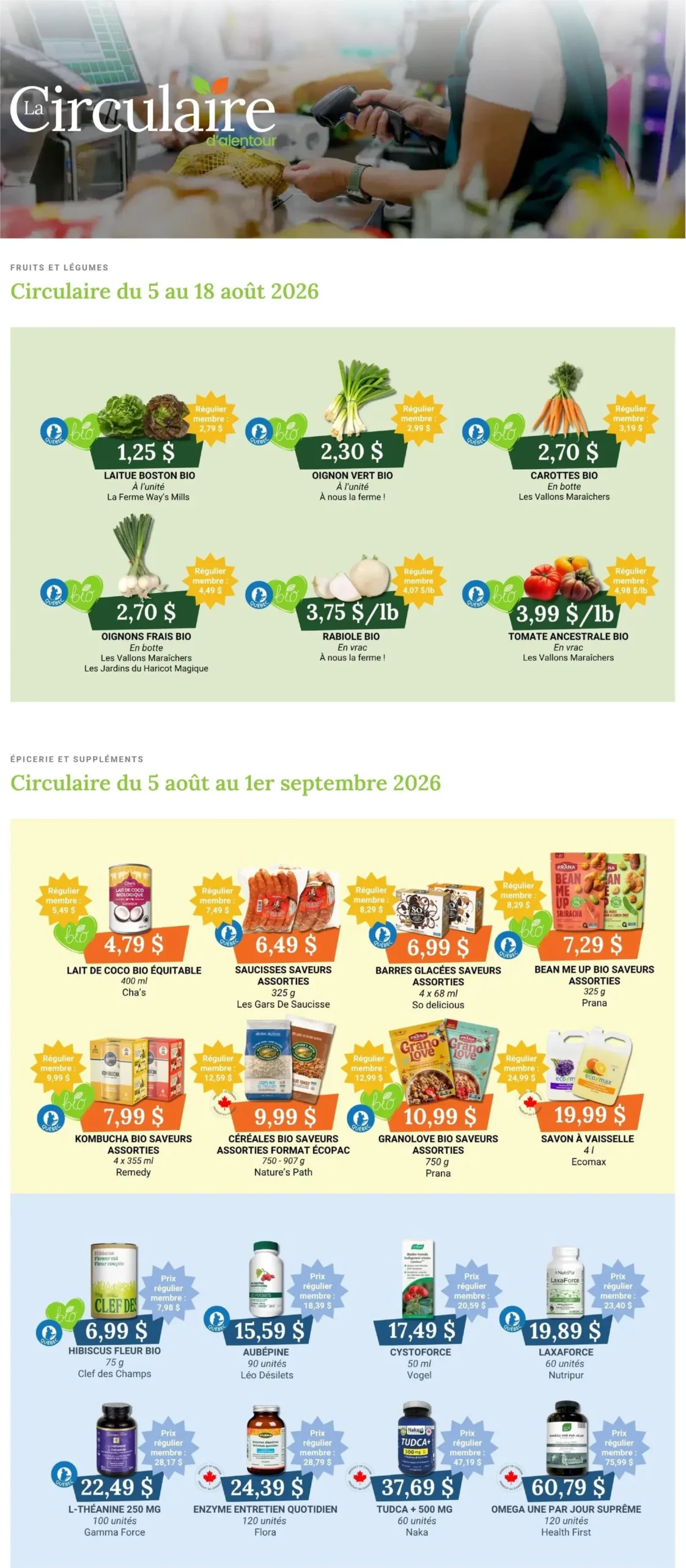 Page 1 de la Circulaire Coop Alentour du 5 au 18 août 2026