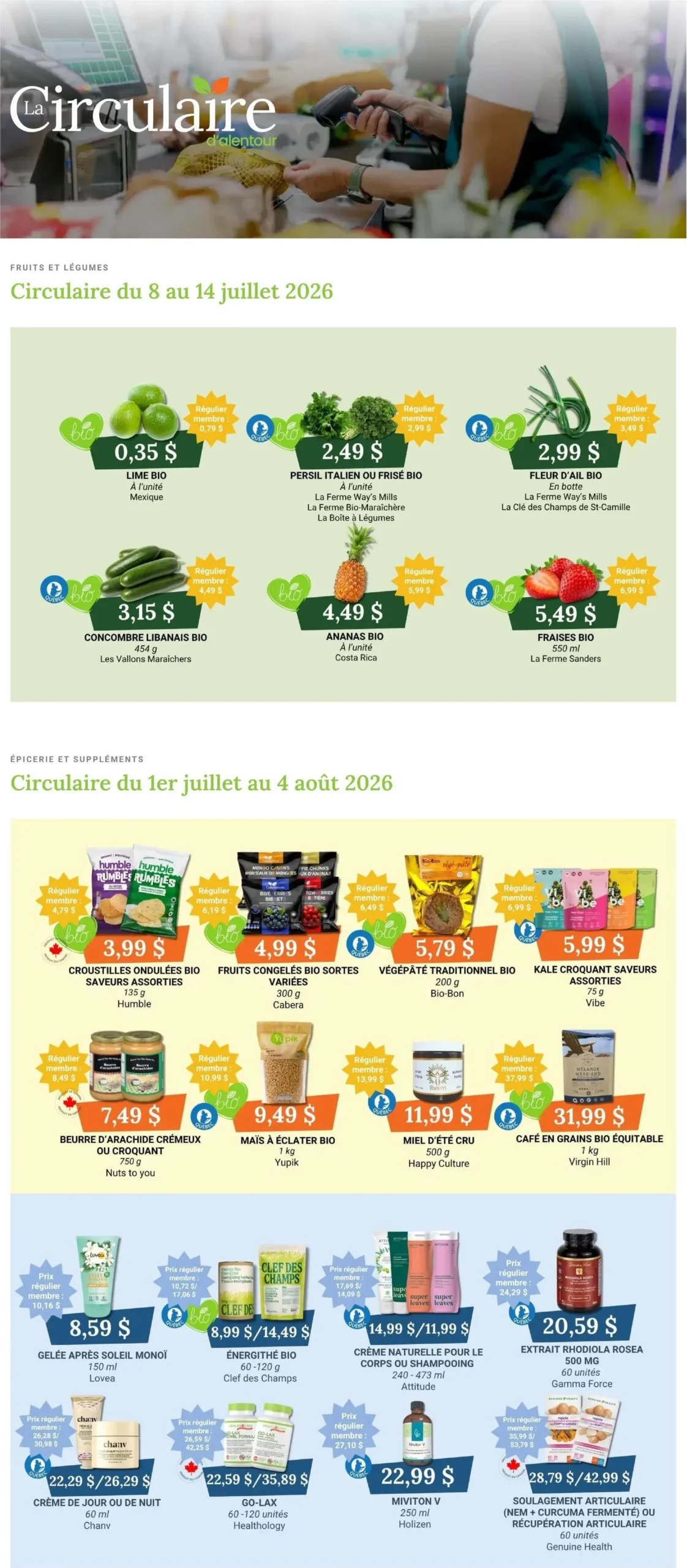 Page 1 de la Circulaire Coop Alentour du 8 au 14 juillet 2026