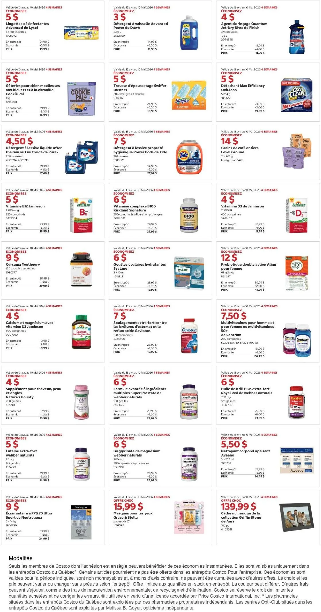 Page 4 de la Circulaire Costco du 13 avril au 10 mai 2026