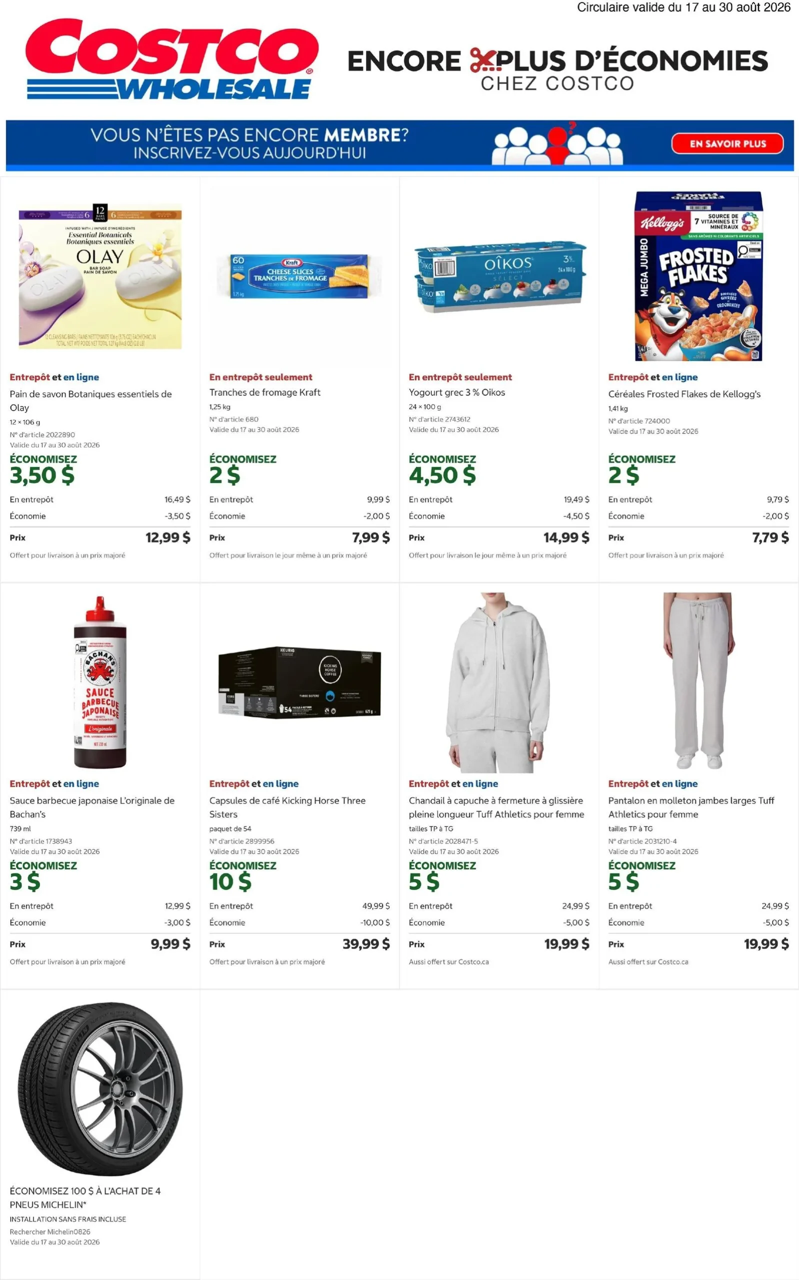 Page 1 de la Circulaire Costco du 17 au 30 août 2026