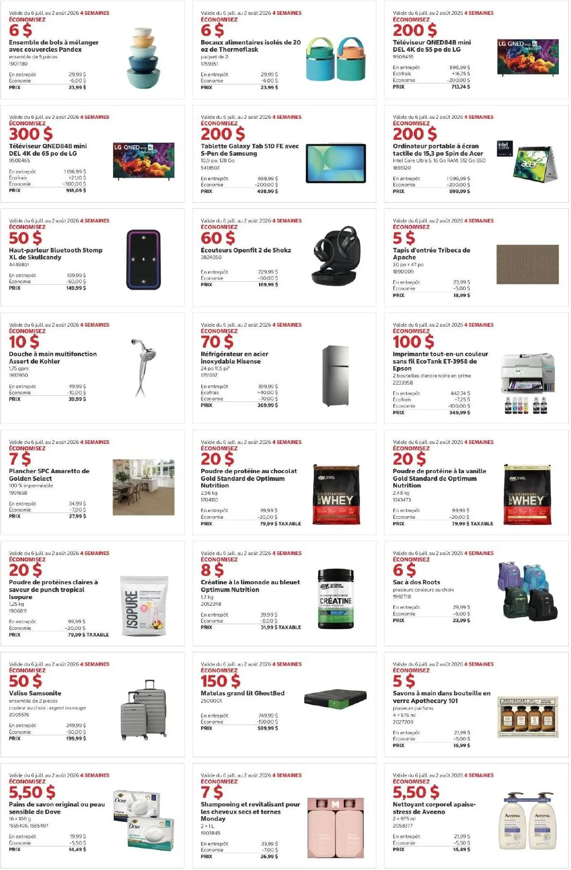 Page 2 de la Circulaire Costco du 20 juillet au 2 août 2026