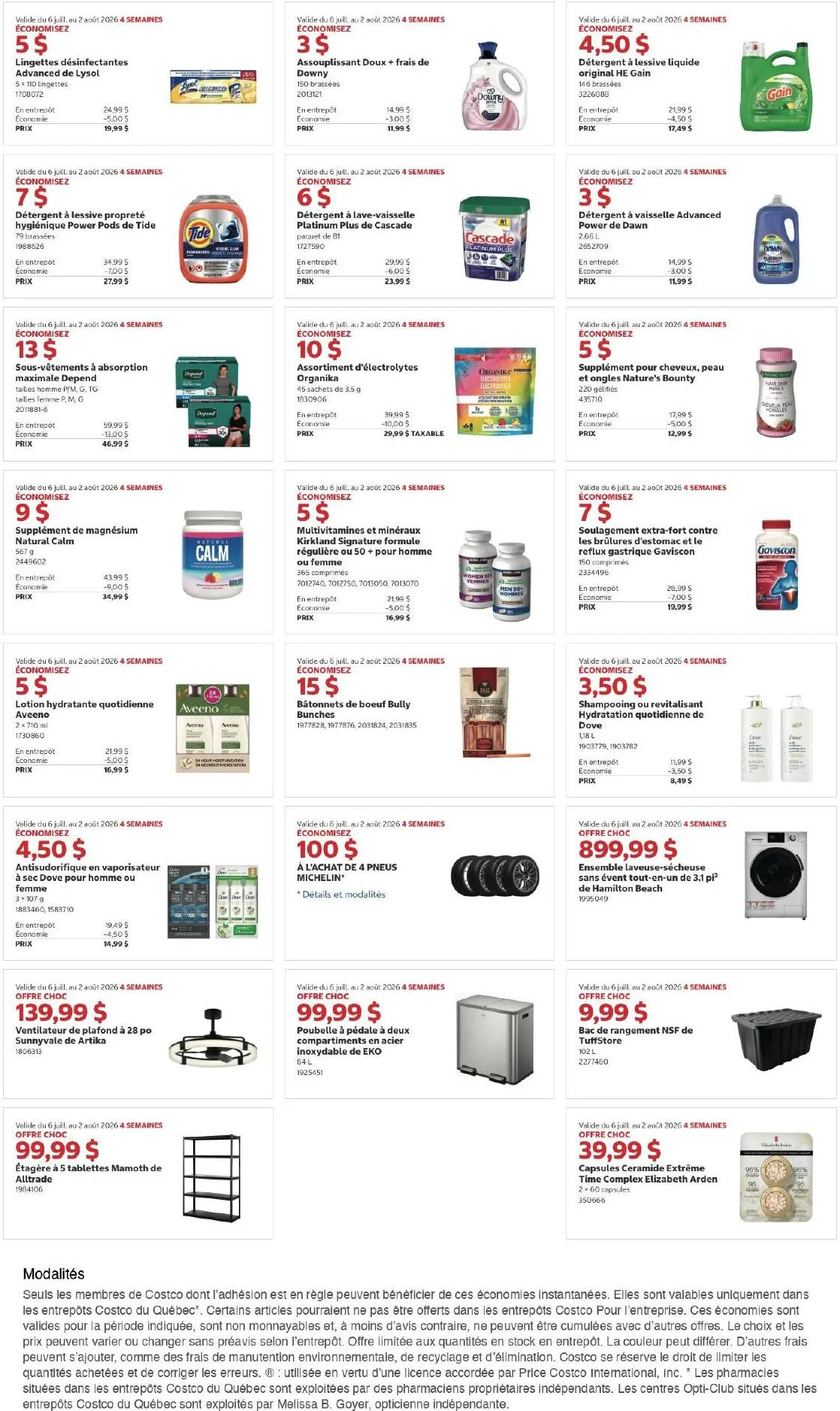 Page 4 de la Circulaire Costco du 20 juillet au 2 août 2026