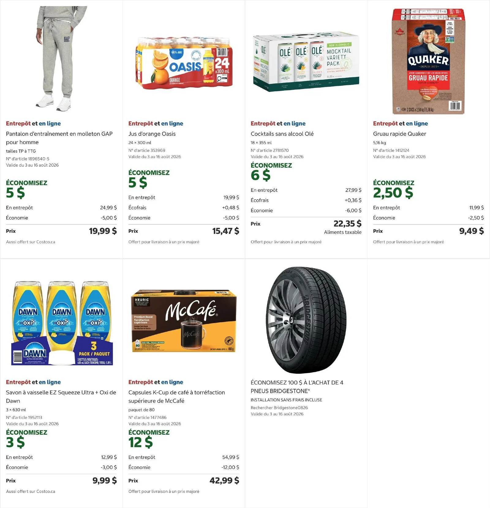 Page 2 de la Circulaire Costco du 3 au 16 août 2026