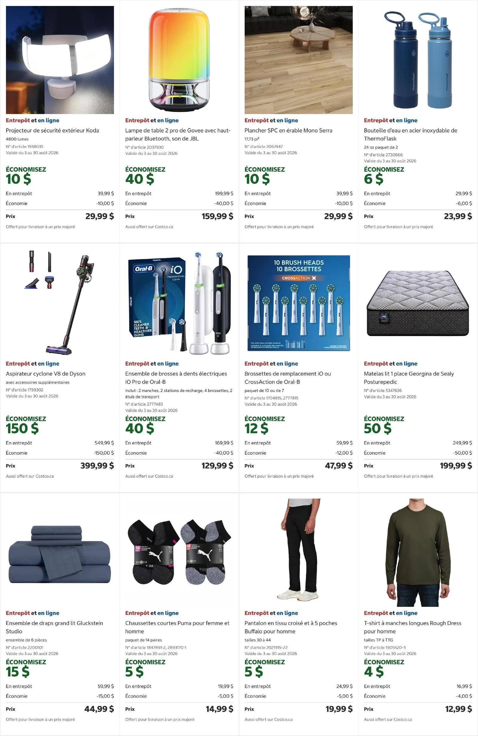Page 2 de la Circulaire Costco du 3 au 30 août 2026