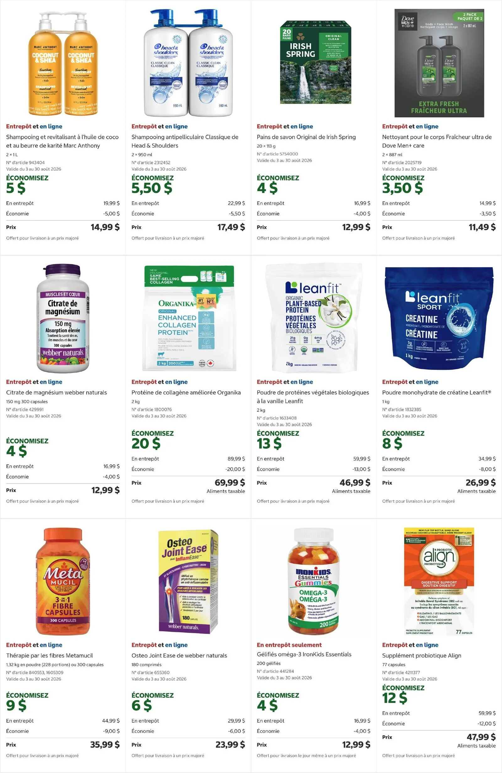 Page 8 de la Circulaire Costco du 3 au 30 août 2026