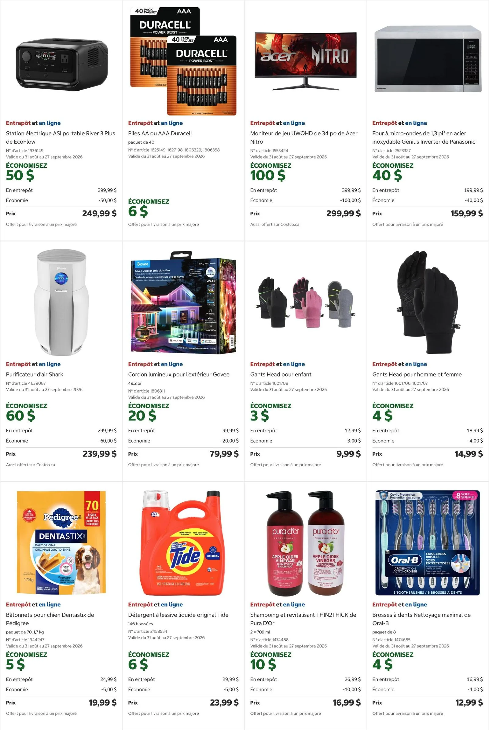 Page 2 de la Circulaire Costco du 31 août au 27 septembre 2026