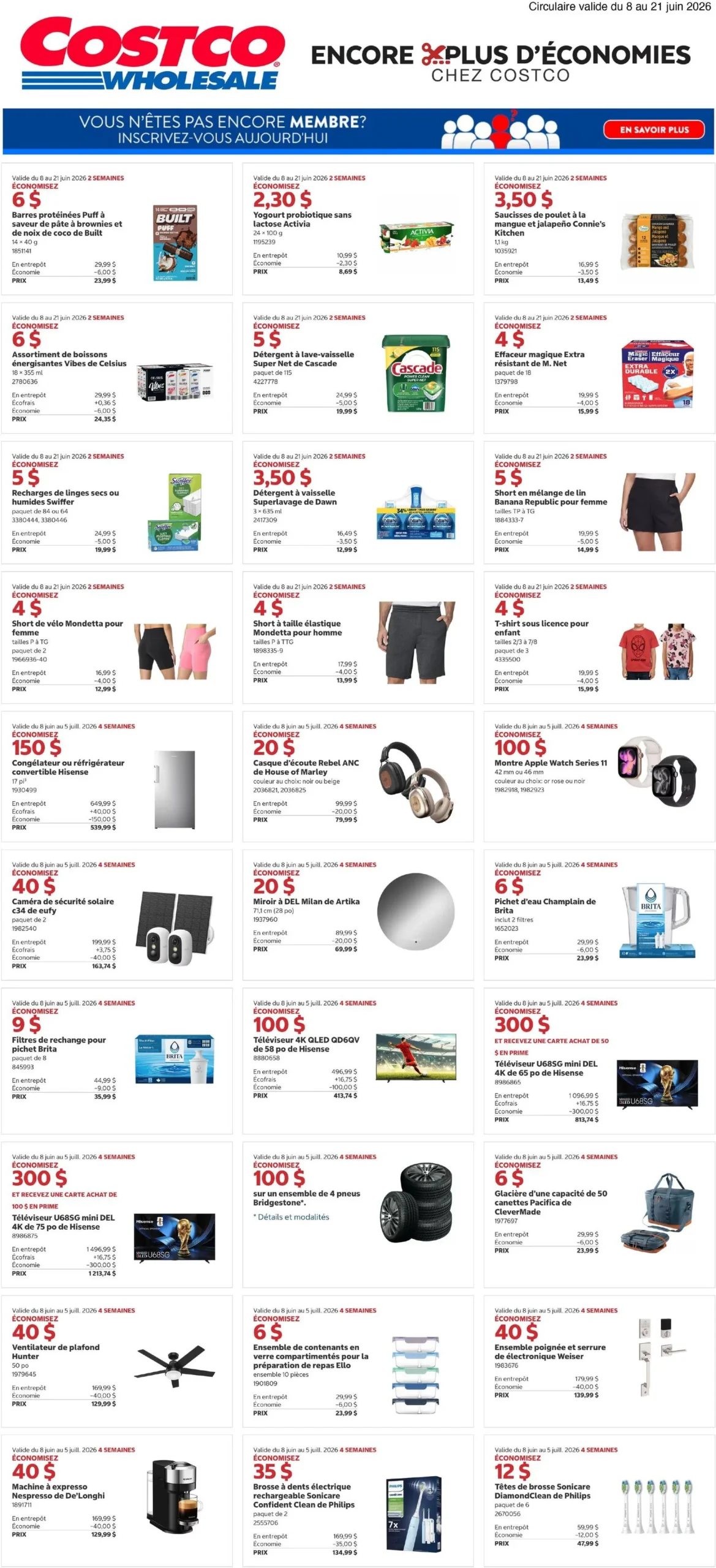 Page 1 de la Circulaire Costco du 8 au 21 juin 2026